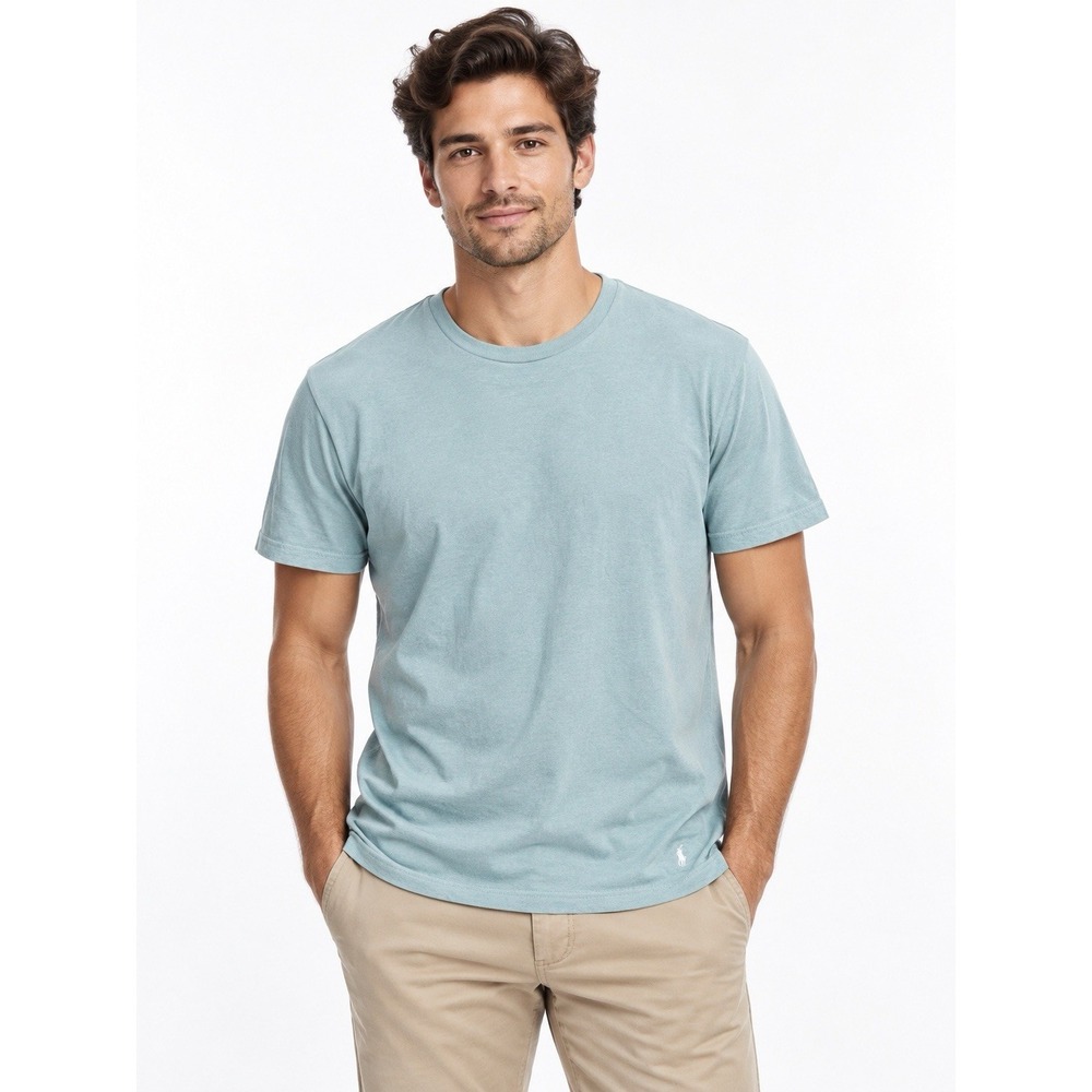 Polo Ralph Lauren Men's M Light Blue Classic Fit Preppy Preppy Logo T -Shirt
